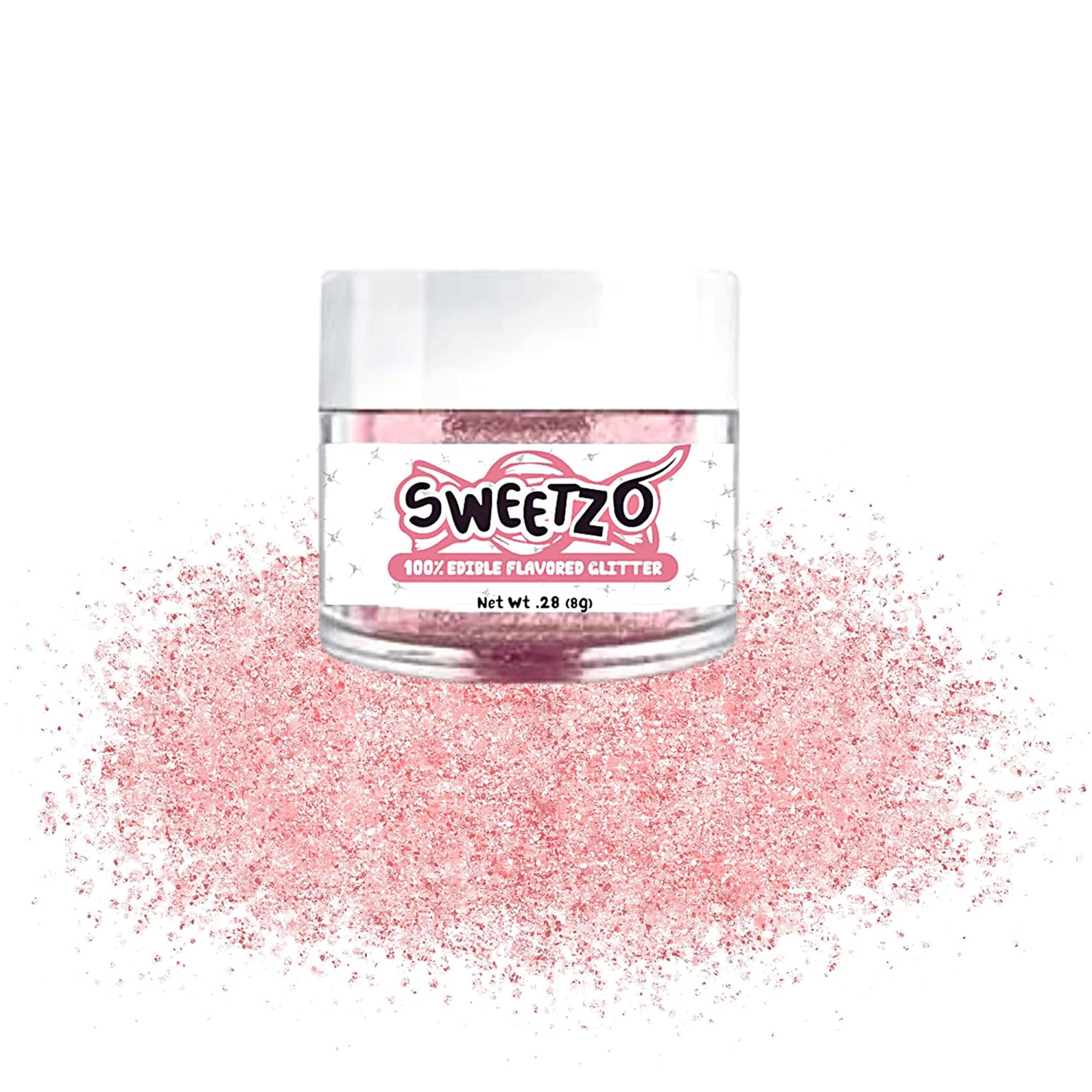 Sweetzo Sour Watermelon Flavored Pink Edible Glitter Dust for Drinks, Cookies, Sprinkles for Cake Decorating, 8 grams