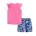 thumbnail image 5 of KYAIGUO Toddler Kids Girls Summer Shorts Set Outfits Baby Funny Cartoon Pattern T-Shirts and Shorts Set for 2-8 Years Old, 5 of 11