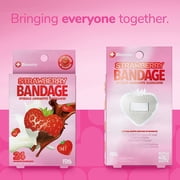 BioSwiss Bandages, Strawberry Shaped Self Adhesive Bandages, Latex Free Sterile Wound Care, Fun First Aid Kit Supplies for Kids and Adults, 24 Count