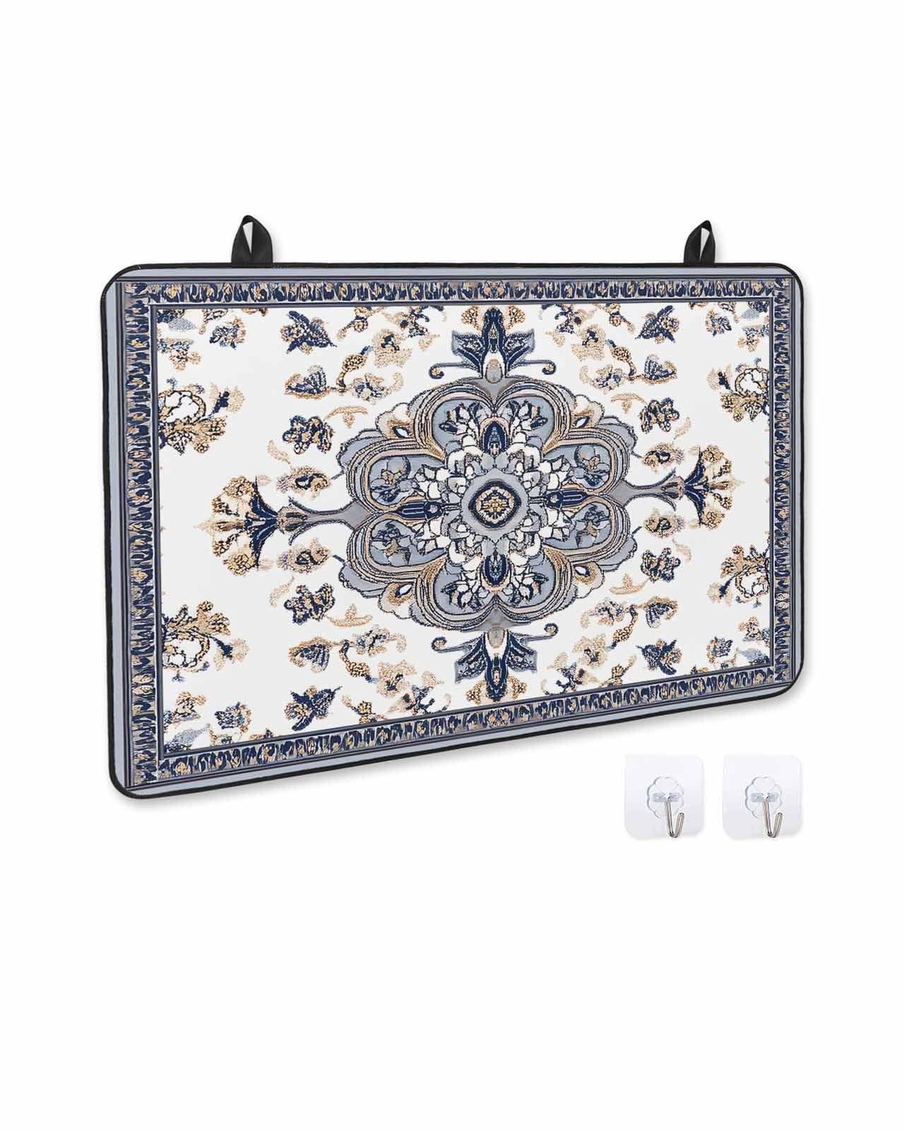 nqOlkjepod Large Induction Cooktop Protector Mat 24"x21", Retro Boho Stove Top Covers for Electric Stove, Aztec Tribe Ethnic Abstract Neutral Aesthetic Stove Burner Cover Mats, Glass Top Stove Cover