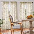 thumbnail image 2 of Cortinas Jinchan de lino con estampado floral, 213 x 213 cm, filtro de luz, 2 paneles, 2 of 9