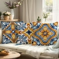 thumbnail image 3 of Decorative Pillow Covers 16x16 Inch Blue Outdoor Fall Throw Pillow Covers Set of 4 Modern Linen Boho Pillow Cases for Couch Bedroom Sofa Car Living Room Bed Farmhouse Patio Furniture, 3 of 6