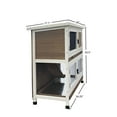 thumbnail image 5 of Seizeen 36 inch Rabbit Hutch, Two-layer Wooden Bunny House with Climbing Ladder, Plastic Pull-out Tray, Openable Roof and Lockable Door, Indoor Outdoor Pet Cage for Small Animals(Brown/White), 5 of 7