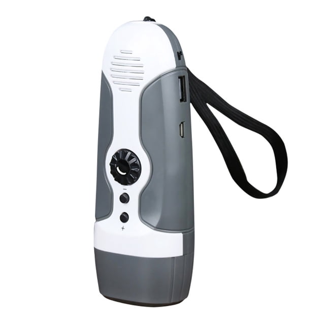 Linterna de carga manual con 3 luces LED, radio FM y alarma para viajes, acampadas y desastres mineros.