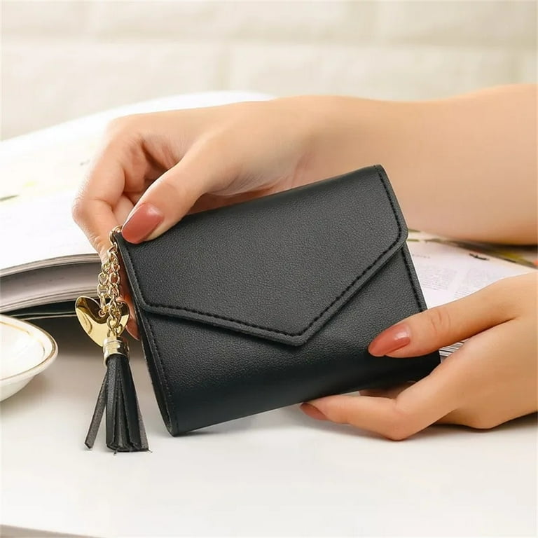 Mini Tassel Wallet Women Fashion Purse Female Students Female Small Wallet for Women Black
