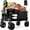 Black, variant on Big Wheels Collapsible Wagon Cart Foldable, Heavy Duty Beach Wagon with Silent -Terrain Wheels, Folding Utility Grocery Cart with Side Pocket and Brakes for Camping Garden , Black