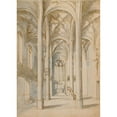 thumbnail image 3 of Paul Juvenel the Elder 18x24 Black Modern Framed Museum Art Print Titled - Interior of a Gothic Church (1629), 3 of 5