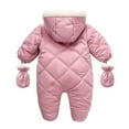 thumbnail image 3 of Zshosam Baby Fleece Jumpsuit Newborn Baby Romper Fleece Jumpsuit Toddler Warm Hooded Outwear Outfits for Infant Size 12 18 Months,(Pink 12-18 Months), 3 of 3