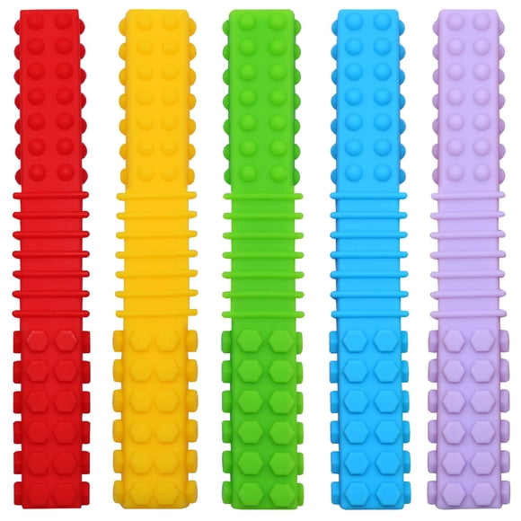 Juguetes masticables sensoriales Olugu, paquete de 5, silicona, para autismo, TDAH y trastorno del procesamiento sensorial