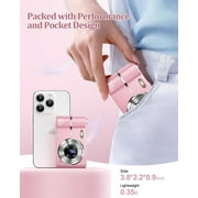 Puseky 1080P 50MP Digital Camera, Camera Camcorder with 32GB TF Card, Pink Digital Camera