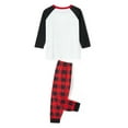thumbnail image 3 of Christmas Family Matching Pajamas for Dad Mom Kids Baby, Long Sleeve Deer Letter Print T-Shirt Plaid Pants Sleepwear Set, 3 of 7