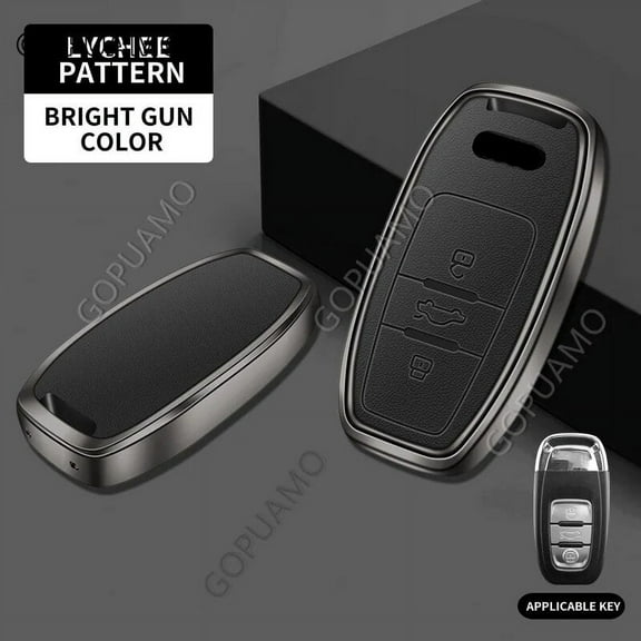 For Audi A 3 buttons A6 C5 C6 4F A3 8L 8P A4 B6 B7 B8 RS3 Zinc Alloy Leather Car Key Cover Case Key Shell Accessories