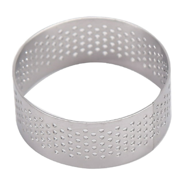 Anneaux à Tarte Ronds de 8 Pouces, Anneau à Gâteau Perforé, Résistant à la Chaleur, Antiadhésif, Anneaux de Cuisson en Acier Inoxydable, Anneau Chauffant pour la Cuisine, Applications Culinaires, Haute Performance, Cuisson et Cuisine Quotidiennes, Ensemble de Moules en Verre avec