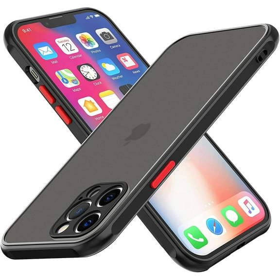 for iPhone 14 Pro Phone Case, Shockproof for iPhone 14 Pro Case, Full Covered Military Grade Drop Protection, Protective Hard Back Slim Translucent Case for iPhone 14 Pro 6.1'', Frosted Black