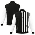 thumbnail image 2 of Light Summer Jacket Women Casual New Women's Casual Striped Basketball Jacket Loose Long Sleeve Colorblock Button down Coat Outerwear with Pockets Black XXL, 2 of 5
