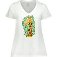 thumbnail image 3 of Inktastic Giraffe silhouette Women's Plus Size V-Neck T-Shirt, 3 of 5
