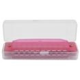 thumbnail image 1 of Armónica de plástico translúcida de 10 agujeros con caja de almacenamiento para niños, instrumento musical rosa, 1 of 14