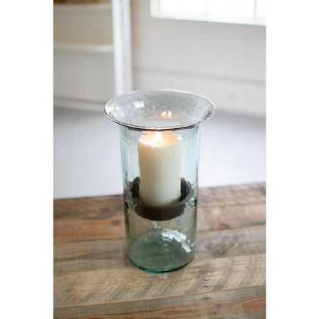 ORIGINAL GLASS CANDLE CYLINDER W RUSTIC INSERT - MEDIUM