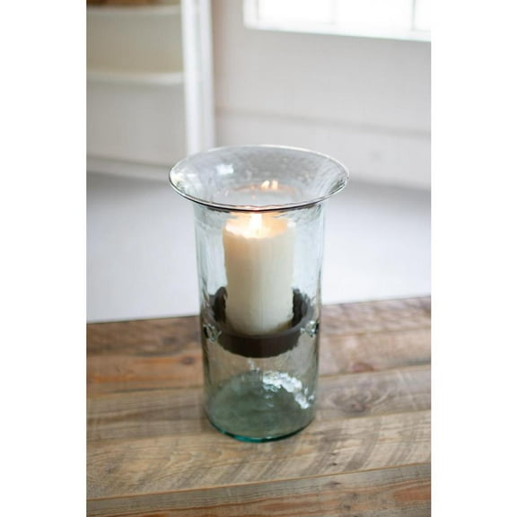 ORIGINAL GLASS CANDLE CYLINDER W RUSTIC INSERT - MEDIUM