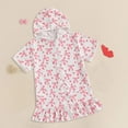 thumbnail image 2 of NIEWTR Girls Cover Ups For Swimwear Towel Poncho Kids Cloth Swim Cover Up Toddler Hooded Beach Swim Robe Swimwear Beach Bathing Suit for Summer Vacation 2-3 Years Pink, 2 of 7