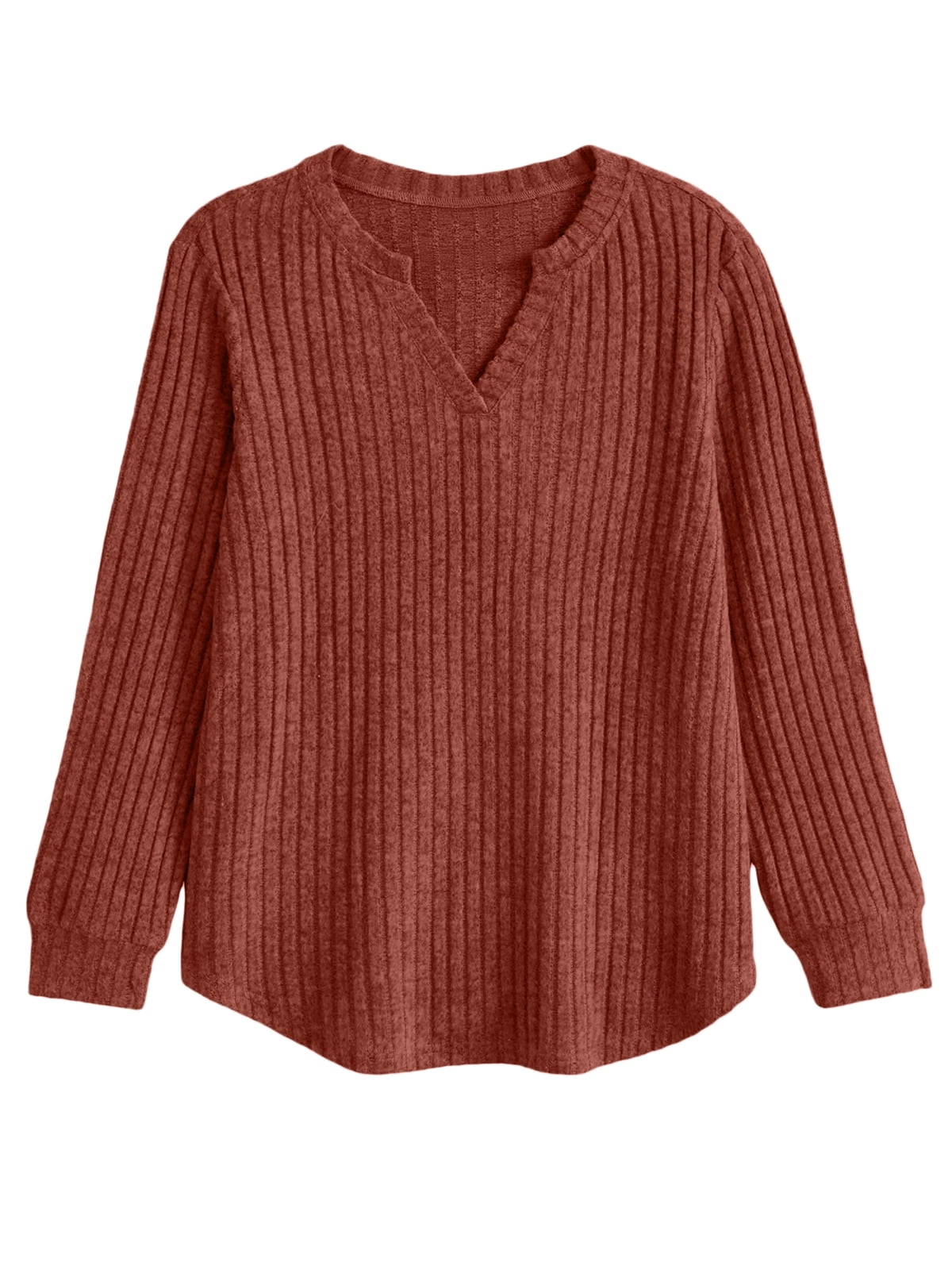 Womens Tops Long Sleeve V Neck Shirts Fall Sweater Casual Blouses Fashion Outfits