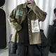 thumbnail image 4 of Abrigos de mezclilla para hombre, camisas negras de manga ancha, chaqueta vaquera para hombre, empalmada, larga, ropa popular coreana, precio barato, estética elegante G, 4 of 5
