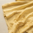 thumbnail image 4 of Siminsem Women's Embroidered Cotton Linen Top Round Neck Short Sleeve Loose Casual Blouse Breathable Summer Tops for Women Daily Wear with Embroidery Detail, Yellow, 3XL, 4 of 4