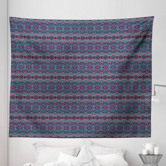Ethnic Tapestry, Colorful Composition with Triangles and Stars Traditional Oriental Motifs, Fabric Wall Hanging Decor for Bedroom Living Room Dorm, 5 Sizes, Multicolor, by Ambesonne