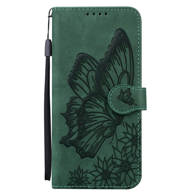 Case Slim Premium Leather Flip Wallet with Card Holder Magnetic Closure Protective Phone Case Cover for iPhone,Dark Green