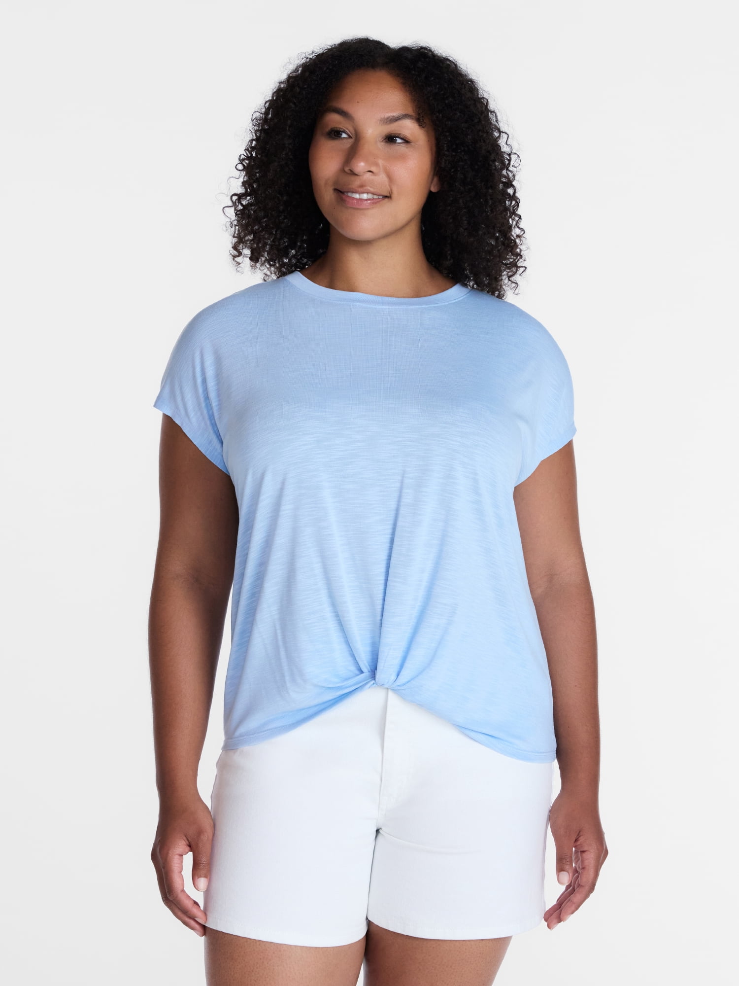 Time and Tru Women's Twist Front Top, Sizes XS-XXXL