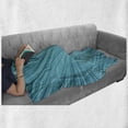 thumbnail image 5 of Teal Soft Flannel Fleece Throw Blanket, Abstract Vortex Design with Fireworks Celebration Monochrome Artwork, Cozy Plush for Indoor and Outdoor Use, 50" x 60", Turquoise Teal, by Ambesonne, 5 of 5