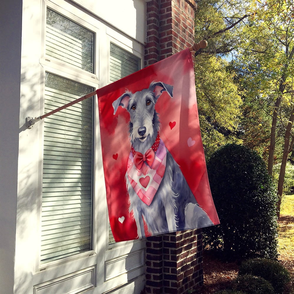 Scottish Deerhound My Valentine House Flag 28 in x 40 in