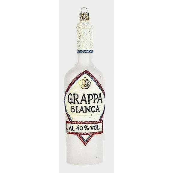 Bottle of Grappa Bianca Polish Blown Glass Christmas Ornament Brandy Decoration