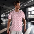 thumbnail image 3 of Wukai Irregular Plaid Print Men's Short-Sleeved Mesh T-Shirt,Quick-Dry Short Sleeve Workout T-Shirt-6X-Large, 3 of 8
