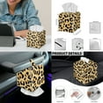 thumbnail image 7 of ZIATUBLES Leopard Print Chair Cover Set for Home Office, 5 PCS Stretchable Slipcovers with Armrest Covers, PU Leather Tissue Box Cover and Multi-Functional Remote Control Holder, S, 7 of 7