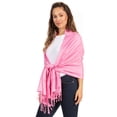 thumbnail image 3 of Sakkas 70" x 28" Paisley Self-Design Pashmina Shawl / Wrap / Stole - Baby Pink - One Size, 3 of 6
