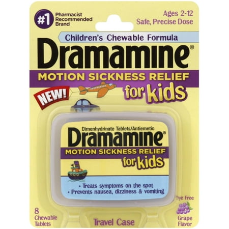 - Dramamine for Kids Chewable Tablets, Grape Flavor 8 ea