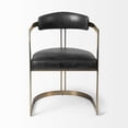 thumbnail image 2 of Black Leather Seat with Gold Iron Frame Dining Chair, 2 of 3