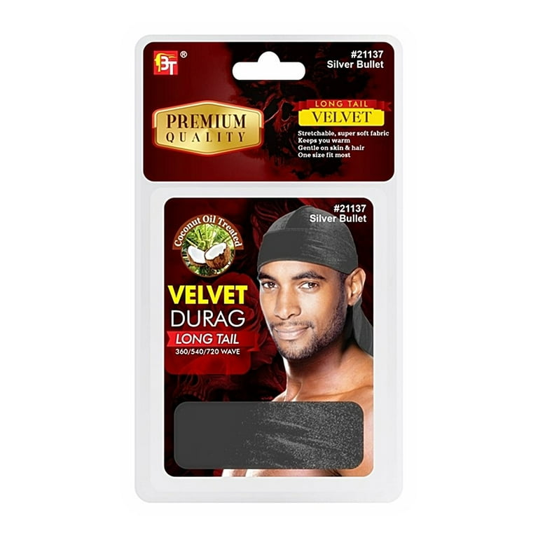 White velvet durag long tail