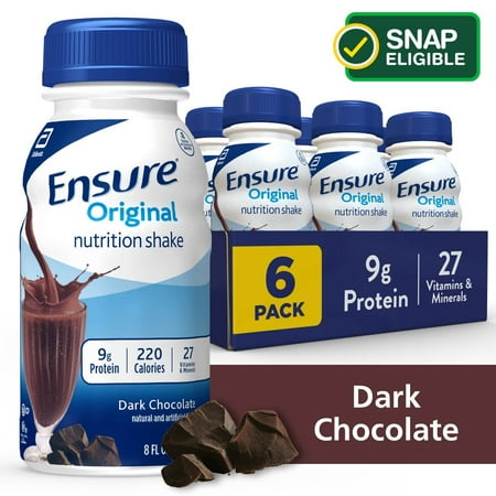 Ensure Original Nutritional Drink, Dark Chocolate, 8 fl oz, 6 Count