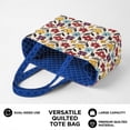 thumbnail image 5 of Pzuqiu Colorful Flower Large Capacity Quilted Tote Bag for Women Blue Diamond Puffer Shoulder Handbag, Lightweight Laptop Tote for Work, Travel, Shopping, College, Everyday Use, 5 of 7