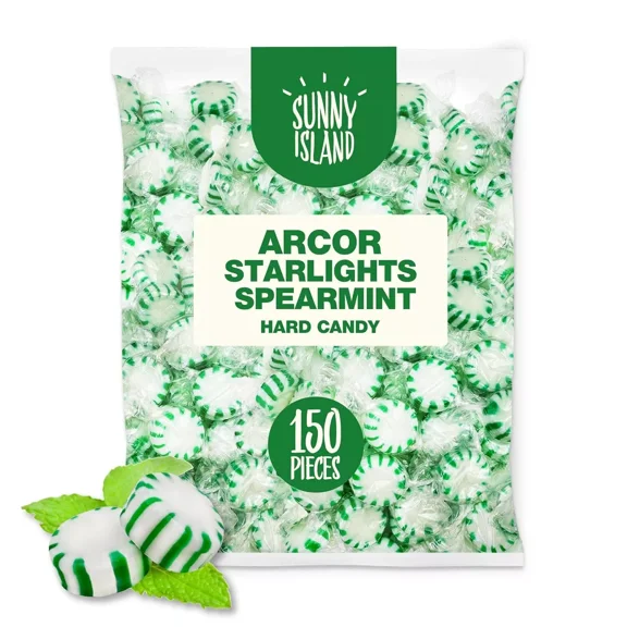 Arcor Starlights Spearmint Hard Candy, 2 Pound Bag