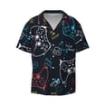 thumbnail image 3 of Goofa Joystick Gamepad Printed Men's Casual Short-sleeved Shirt,Lightweight Breathable Button-down,Summer Casual men's top,Versatile Fashion shirt-Large, 3 of 7