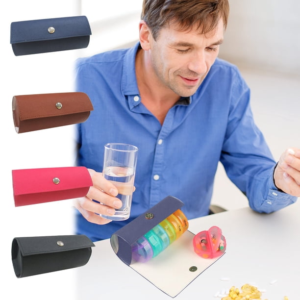 ¡Rebajas Imbatibles!, Caja VC redonda de un día para viajes Caja VC portátil para almacenamiento por la mañana y por la noche Caja de almacenamiento pequeña Akmoler