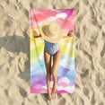 thumbnail image 1 of Toalla de playa de microfibra | Manta a prueba de arena para viajes, natación y camping | Toalla grande de secado rápido para adultos y niños | Para piscina, picnic y actividades al aire libre, 1 of 9