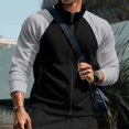 thumbnail image 6 of Dwelliawo Men's Lightweight Athletic Jacket Stand Collar Full Zip Color Block Sweatshirt Quick Dry Stretch Knit With Secure Side Pockets For Hiking Travel Office Casual Black M, 6 of 6