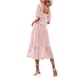 thumbnail image 5 of Vestido largo de verano SAYOO para mujer manga corta cuello cuadrado sin espalda lunares suizos, 5 of 6