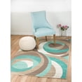 thumbnail image 2 of #060 SUM; Teal Circular Swirl Geometric Modern Area Rug RUG AND DECOR INC., 2 of 3