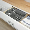 thumbnail image 2 of Mainstays Utility Flex Storage Tray Organizer Set, Plastic Drawer Organizer Trays for Kitchen, Desk, Bathroom and Office Drawer Organization, Gray, 2-Pack, 5" x 15", 2 of 10