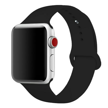 Band M - Apple Watch Band 42mm - Sport edition for Apple iWatch Series 1, Series 2, Series 3 - replacement silicone sports bands - Black - S/M